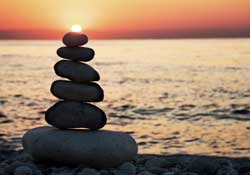 Stones at sunset